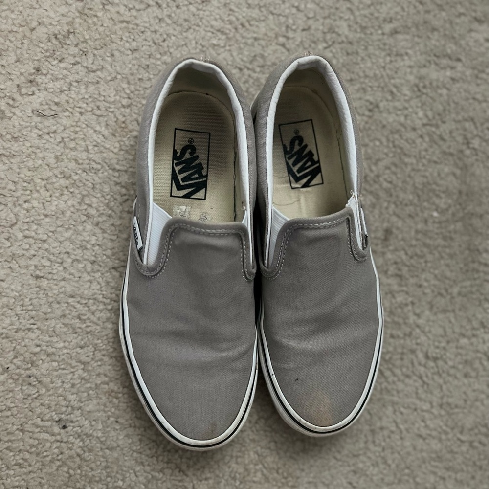 Women’s grey slip on vans
